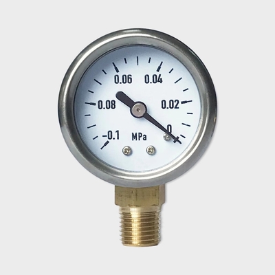 Đồng hồ đo áp suất kết nối bằng đồng thau 40mm Vỏ thép không gỉ cho máy bơm chân không