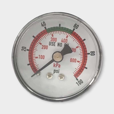Thiết bị đo áp suất gắn phía sau 50mm 100 Psi Áp kế cho hệ thống oxy