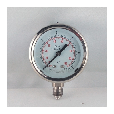 Đồng hồ đo áp suất ống thép không gỉ Bourdon 6 inch 150mm