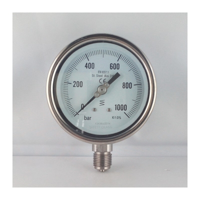 Đồng hồ đo áp suất dầu thủy lực an toàn Thép không gỉ 316/304 OEM