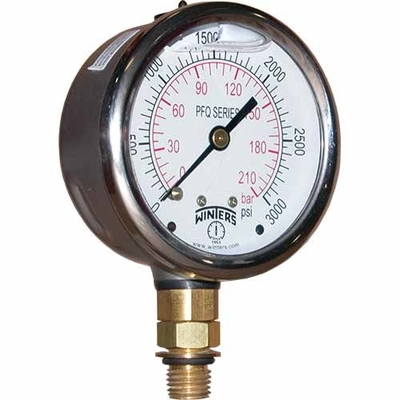 Đồng hồ đo áp suất đầy chất lỏng bằng đồng thau 80mm với đồng hồ đo áp suất dầu EN 837-1