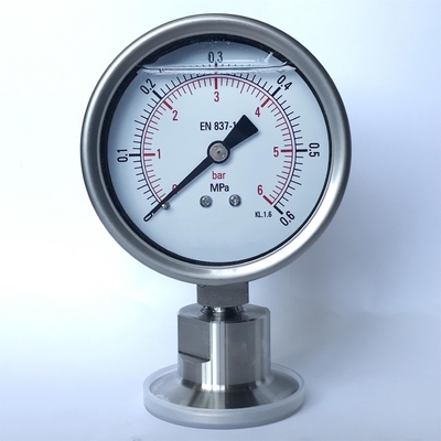 Đồng hồ đo áp suất con dấu màng 6 thanh 0,6 MPa 80mm Đồng hồ đo áp suất gắn dưới đáy