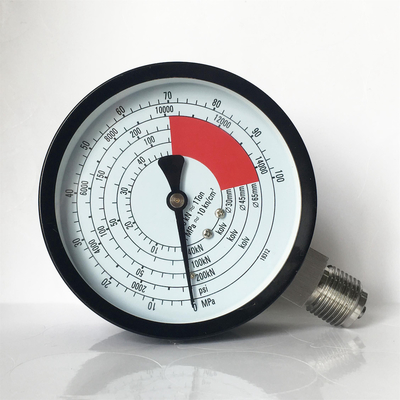 Máy đo áp suất lạnh 100 MPa 1400 Psi Máy đo áp suất bằng thép không gỉ 80mm