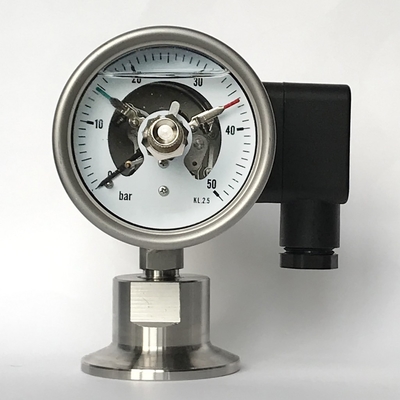 Đồng hồ đo áp suất 50 bar Ss316 63mm Áp kế tiếp xúc điện bằng kim loại quay số