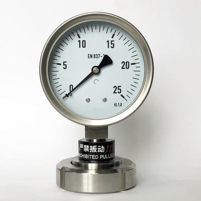 Máy đo áp suất con dấu màng SUS 304 Máy đo áp suất 100mm Dial 25 Bar