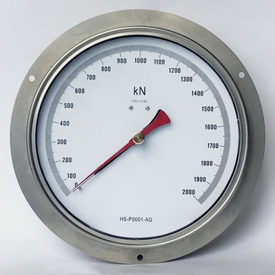 Máy đo áp suất lắp trên bảng điều khiển 250mm Máy đo áp suất hướng trục 2000 KN SUS304