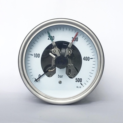 Đồng hồ đo áp suất tiếp xúc điện 316 SS 500 Bar Đồng hồ đo áp suất mặt sau 100mm