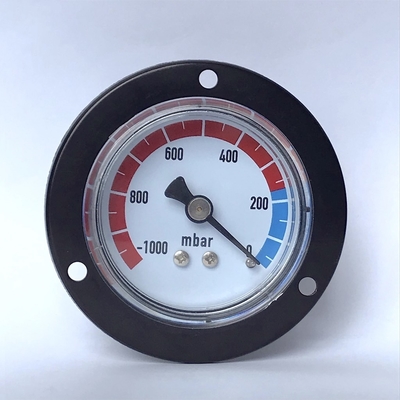 1000 Mbar Đồng hồ đo áp suất 50mm Mặt bích gắn áp kế Ống đồng Bourton