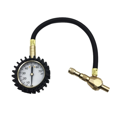 Ống đồng hồ đo áp suất lốp 70 Psi Ống đo áp suất cơ khí phía dưới giảm phát nhanh