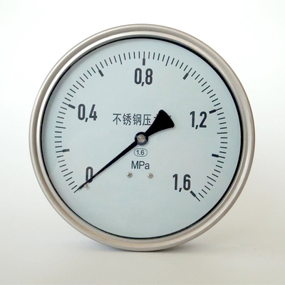 EN 837-1 1.6 MPa Tất cả đồng hồ đo áp suất bằng thép không gỉ Bảo vệ thổi ra 1/2 PT SUS 316