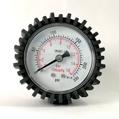 Đồng hồ đo áp suất trục 16 Bar Vỏ nhựa 63mm Đồng hồ đo áp suất kết nối trở lại