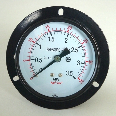 Đồng hồ đo áp suất mặt sau 80mm Đồng hồ đo áp suất kép Phosphor đồng 3,5 MPa
