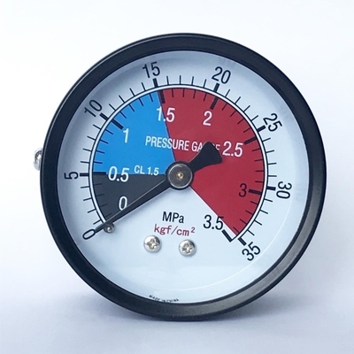CL 1.5 Đồng hồ đo áp suất mặt sau 63mm Đồng hồ đo áp suất bằng đồng thau 35 Kgf Cm2