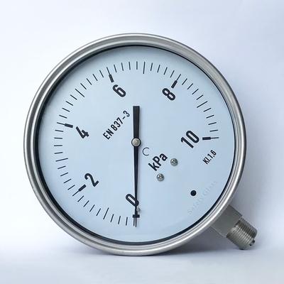 Đồng hồ đo áp suất dạng viên nang SUS 304 SS 316 10 KPa Áp kế dạng ống thổi Đồng hồ đo áp suất dưới đáy