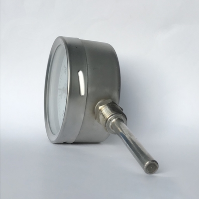 Bayonet Ring Nhiệt kế bằng thép không gỉ Dầu khí 100mm Nhiệt kế quay số lưỡng kim