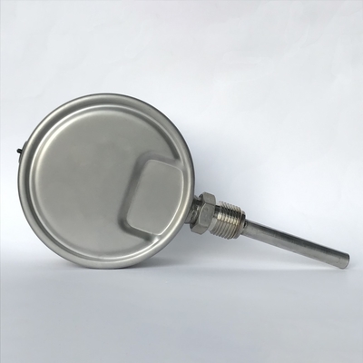 Bayonet Ring Nhiệt kế bằng thép không gỉ Dầu khí 100mm Nhiệt kế quay số lưỡng kim